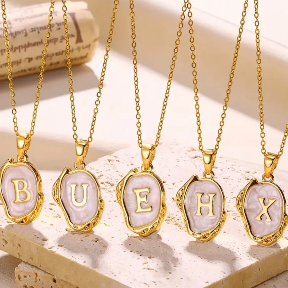 Vintage 18k Gold Plated Letter Pendant